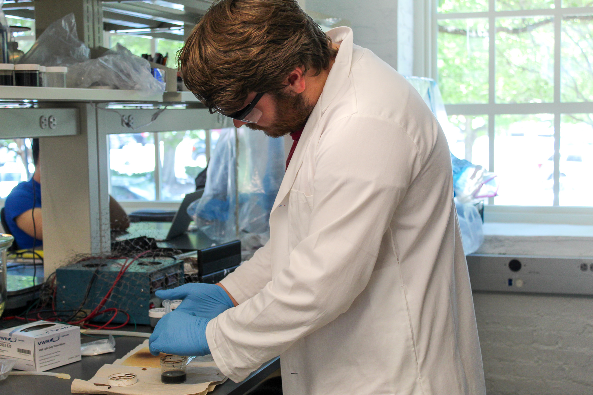 student working in lab 