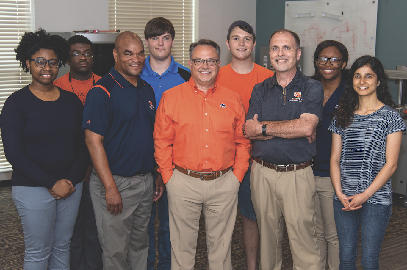 In addition to Cilluffo, Auburn’s cyber research efforts are spearheaded by some of the most dynamic faculty and students in the nation, including (L-R) Sadaira Packer, Demarcus Campbell, Gerry Dozier, Dallan Healey, Dean Hendrix, Alex Lewin, David Umphress, Alexicia Richardson and Mina Narayanan.