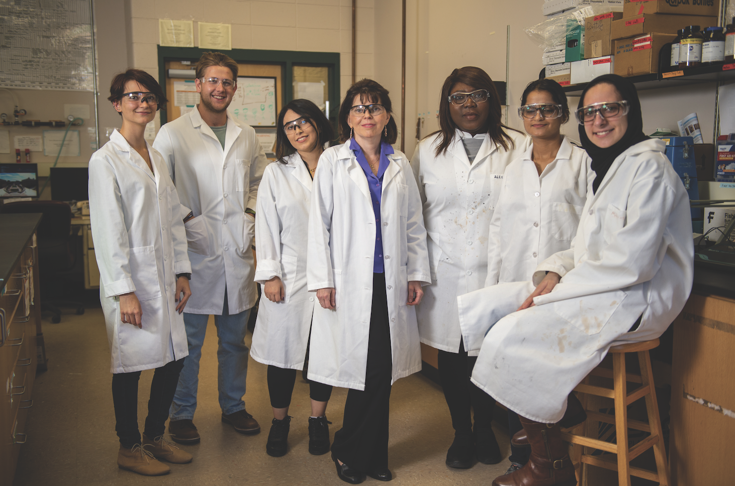 Virginia Davis (center), alumni professor in Chemical Engineering, recently won a $342,502 grant from the National Science Foundation to investigate the factors influencing the attitudes of minority youth in underserved communities toward science and engineering.