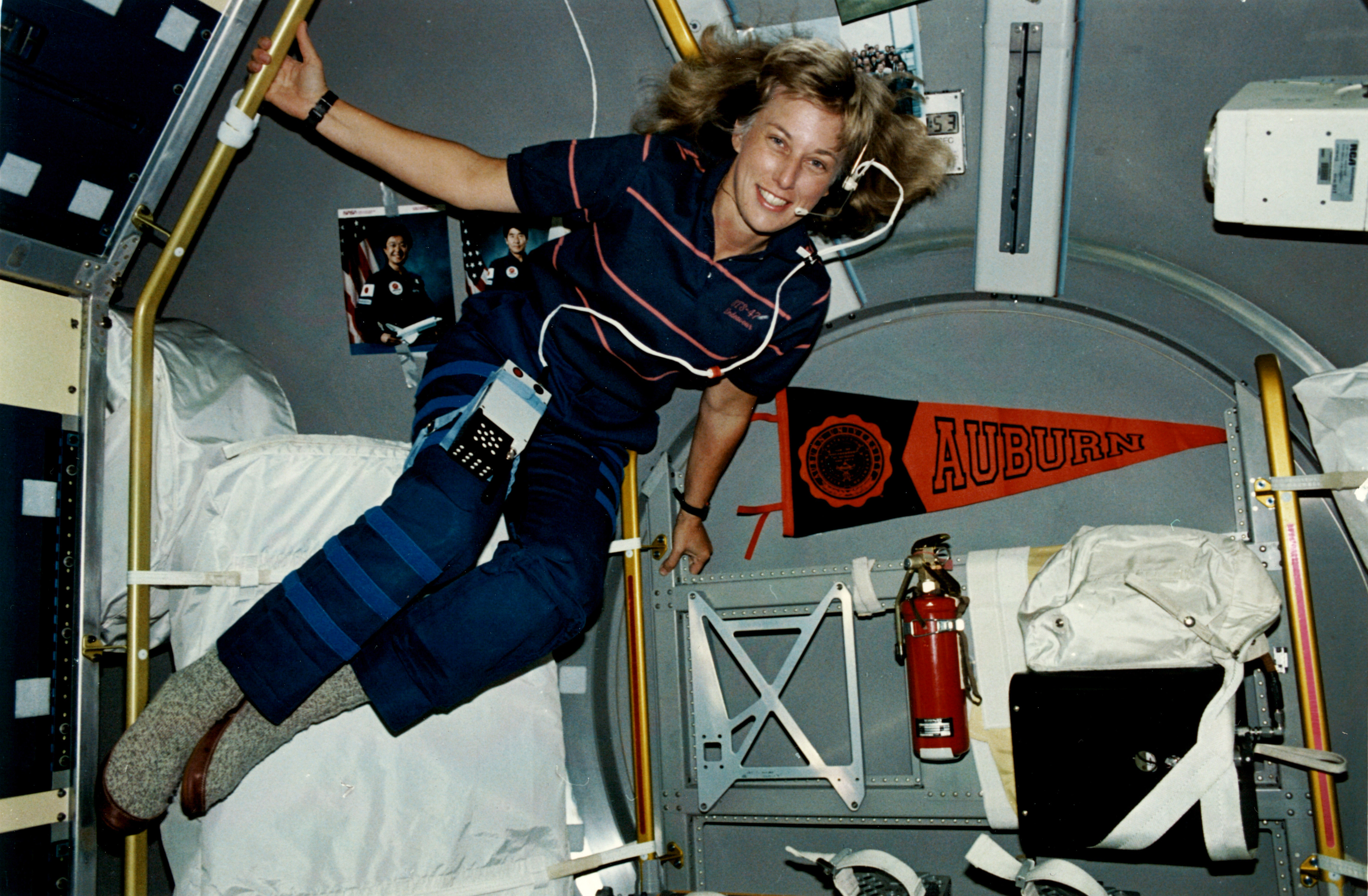 Astronaut Jan Davis in orbit