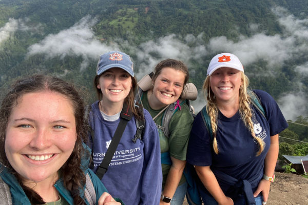 EWB students in Guatemala last summer included, from left, Emily Skowronek (mechanical engineering), Ellie Hungerford (industrial engineering), Anna Woods (civil engineering), and Brooke D'Andrade (industrial engineering).